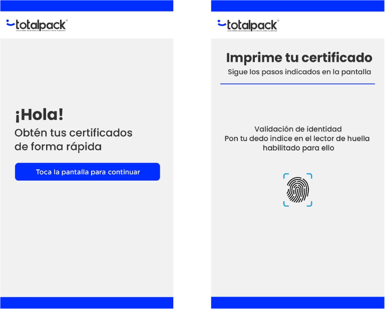 Interfaz de Autoservicio TotalPack Interfaz de Autoservicio TotalPack